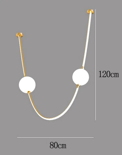 Postmodern glass ball chandelier nordic led curve light Dimmable staircase lamp