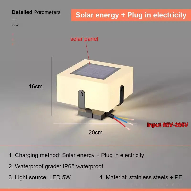 Solar Pillar Lights Villa Outdoor Waterproof  LED Wall Lamp  Gate Garden Lighting