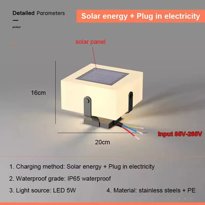 Solar Pillar Lights Villa Outdoor Waterproof  LED Wall Lamp  Gate Garden Lighting