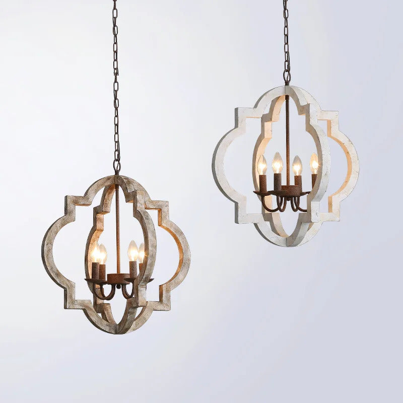 American Vintage Wrought Iron Gold Chandelier Nordic Design Living Room Pendant Lamp