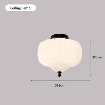 French Medieval Glass Pendant Lamp Milk White Glass LED Pendant Light