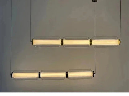 Nordic Glass Chandelier Hotel Living Room Chandelier High-grade Restaurant Staircase Combination Home decor Long Pendant Lights