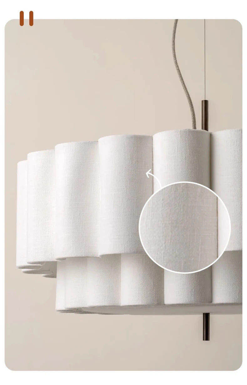 Nordic Minimalist Wabi Sabi Fabric Ceiling Chandelier Living Dining Room Bedroom Pendant Lights