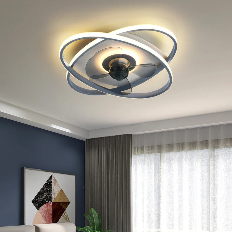 Modern bedroom decor led ceiling fan light lamp dining room remote control lamps