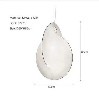 Overlap Suspension Lamp Nordic lamp minimalist creative silk white pendant light