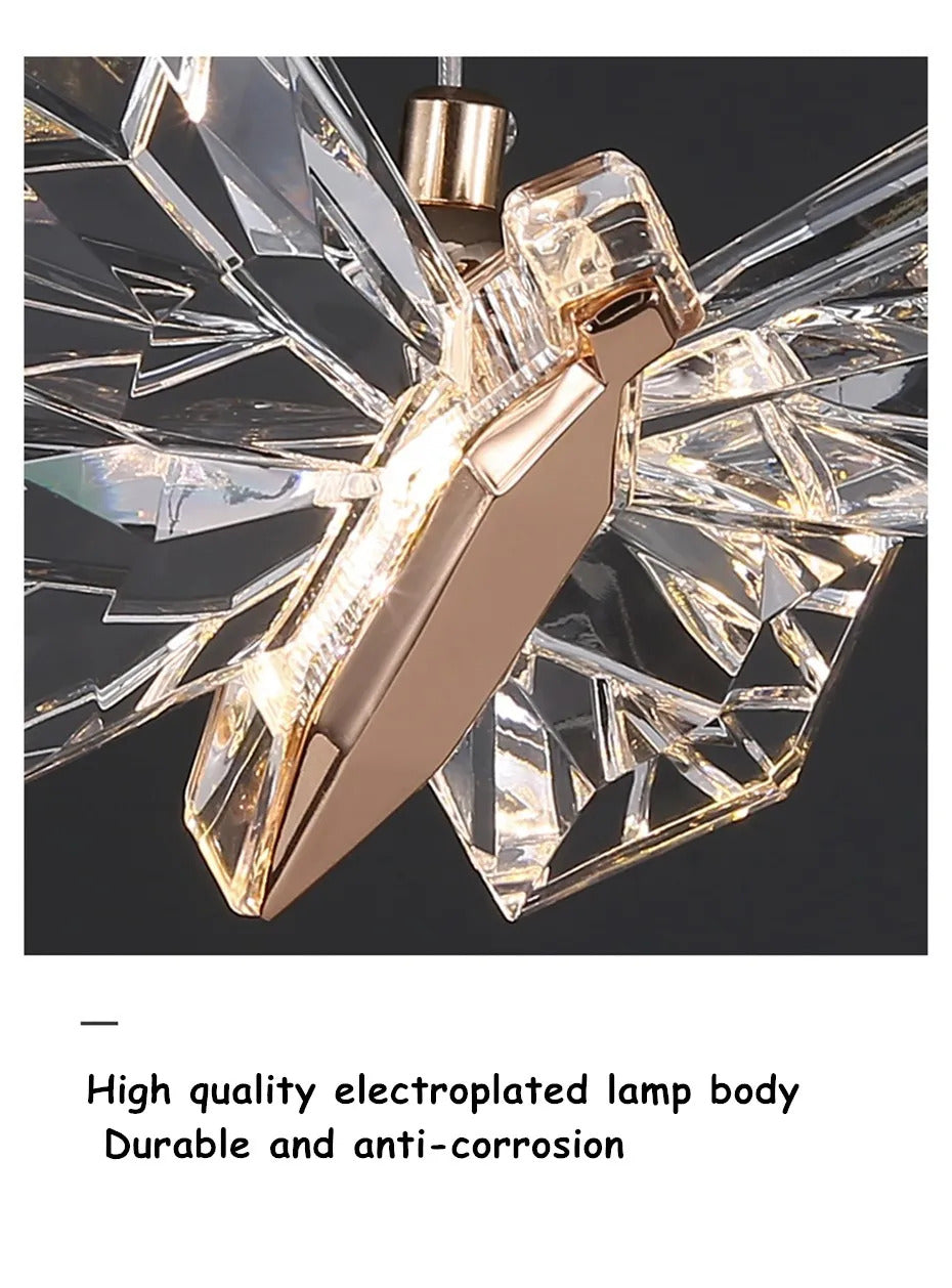 Crystal butterfly lamp Nordic Luxury Crystal Staircase Chandelier