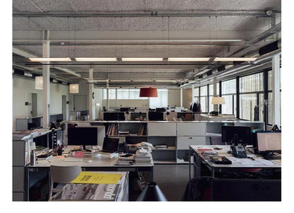 Nordic minimalist Linear Chandelier Modern black white industrial long Pendant Lamp