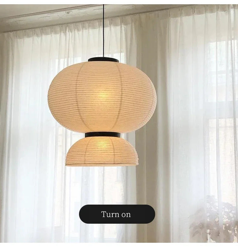 Wabi Sabi Pendant Lamps Rice Paper Chandelier Japan Style Hanging Light for Ceiling Living Room LED Light Room Decor Lustre