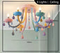 European Children rainbow chandelier Bedroom Princess room kawaii light