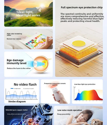 Light Luxury Bladeless Fan Light Modern Minimalist Creative Room Ceiling Light