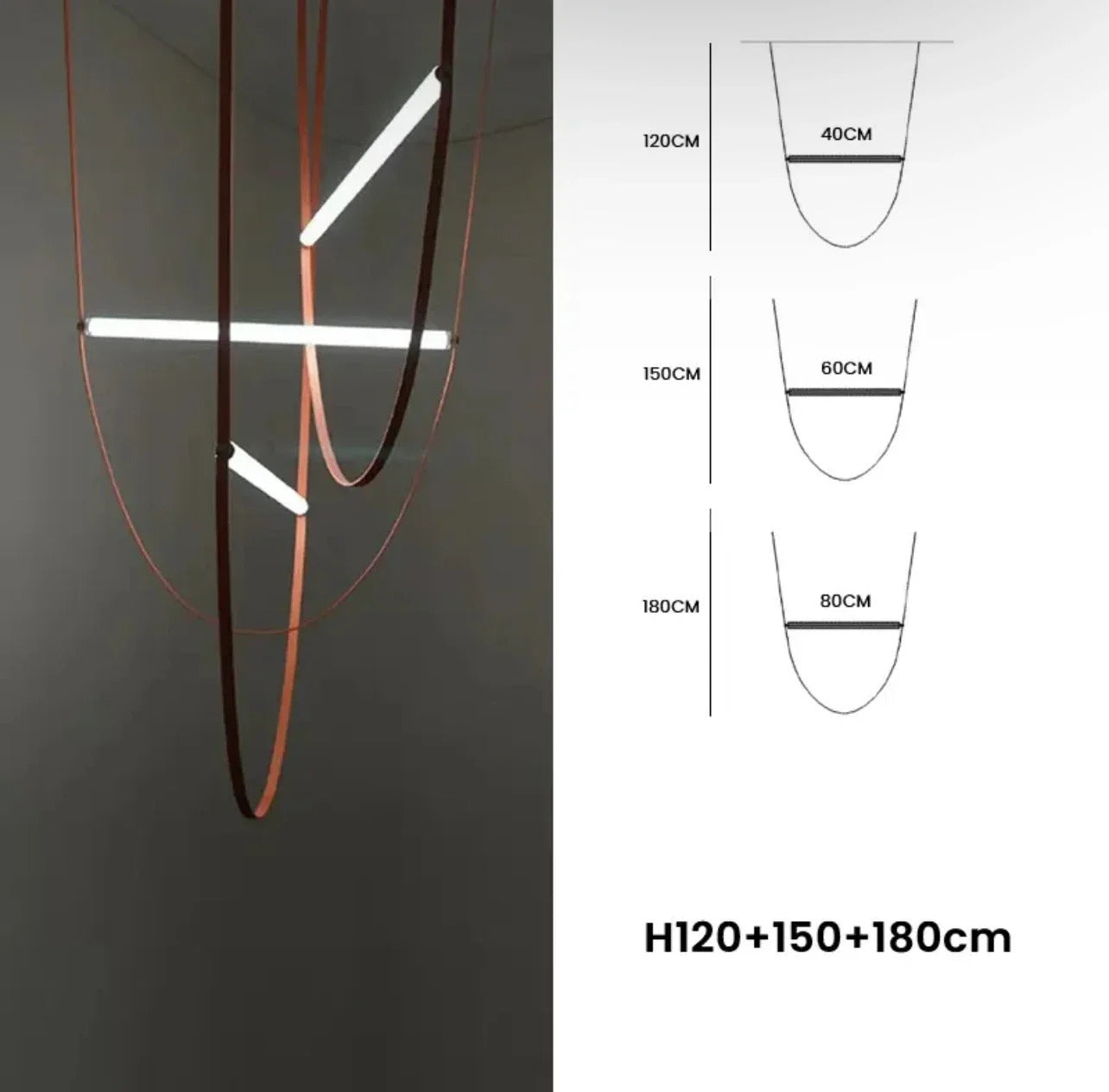 Duplex Leather Chandelier Restaurant staircase chandelier