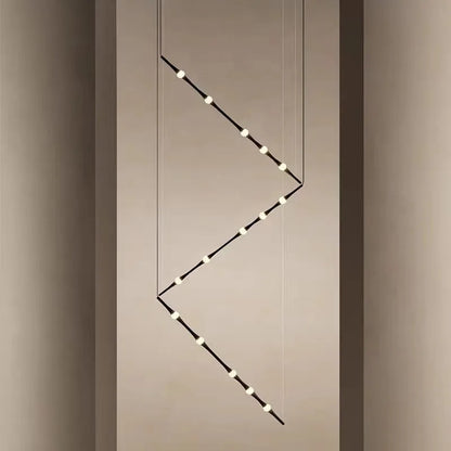 Novelty LED Aluminium long strip lamp Staircase Chandelier