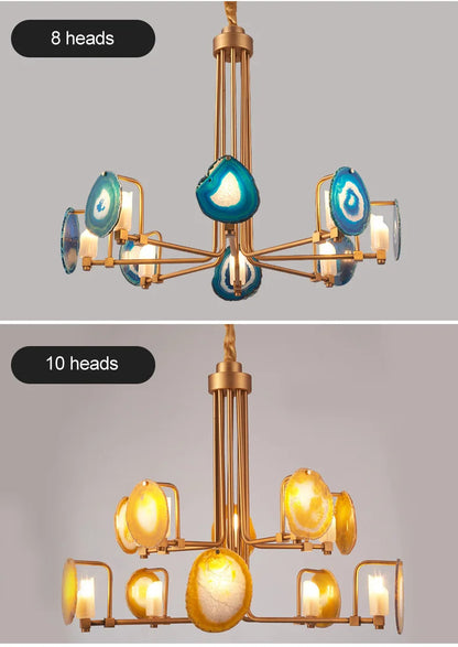 Two Tier Agate Nordic creative chandelier post-modern art deco lamp