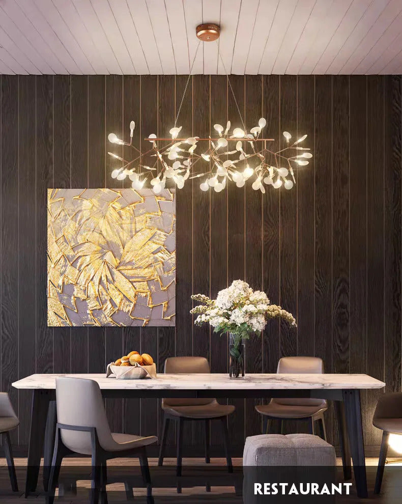 Nordic Heracleum chandelier lamp Living Room Modern designer Black/rose gold lamp