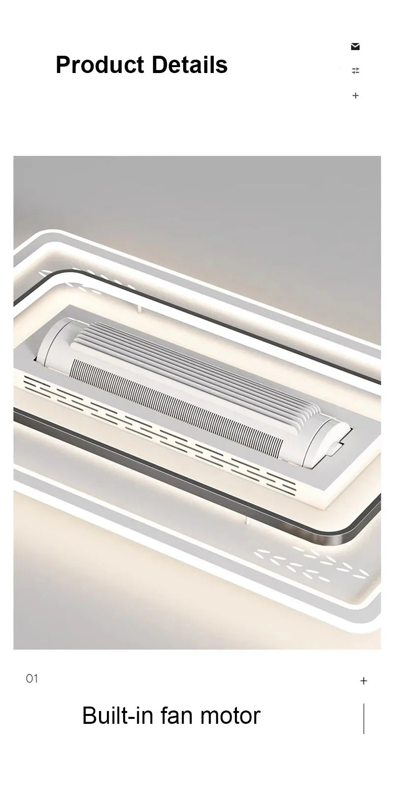 Invisible leafless LED ceiling fan light bedroom hotel remote control hanging lamp