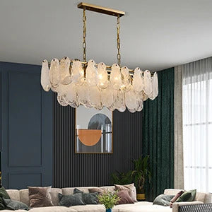 Nordic Luxury Glass Pendant Lamp Metal Crystals LED Chandeliers