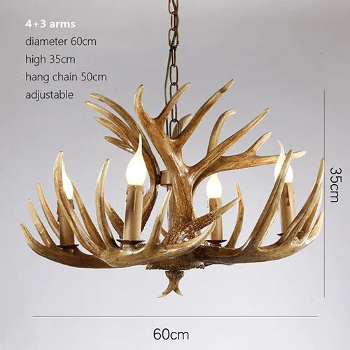 Rustic chandelier industrial wind lamps restaurant Internet cafe decoration antler lamp