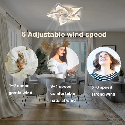 Modern Ceiling Fans with Lights, Fan Lamp Petal Ceiling Fan for Bedroom/Living Room
