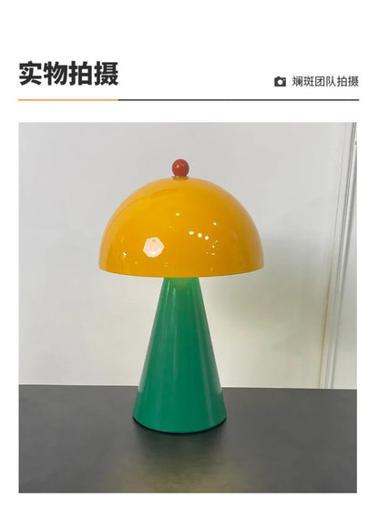 Memphis Mushroom Iron Art LED Table Lamps with Touch Switch USB Charging Desk Lights Living Room Bedroom Office Restaurant Study