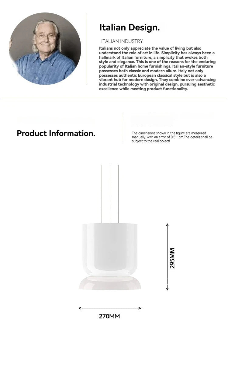 Italian Creative White Glass Shade Pendant Lights Nordic Led Bedside Lamp Round Hanging Lighting for Bar Dining Room Decor Light