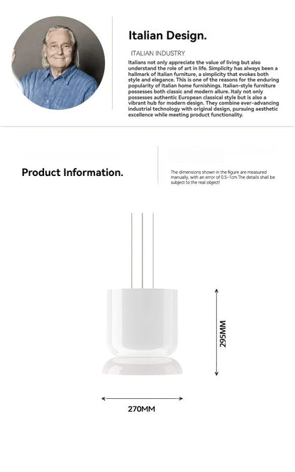 Italian Creative White Glass Shade Pendant Lights Nordic Led Bedside Lamp Round Hanging Lighting for Bar Dining Room Decor Light