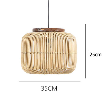 Rattan pendant light vintage Wabi-sabi Lights