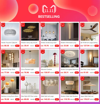 Nordic Foscarini Caboche LED Pendant Light Acrylic Ball Hanging Chandeliers Living Room Restaurant Decor Art Classical Luminaria