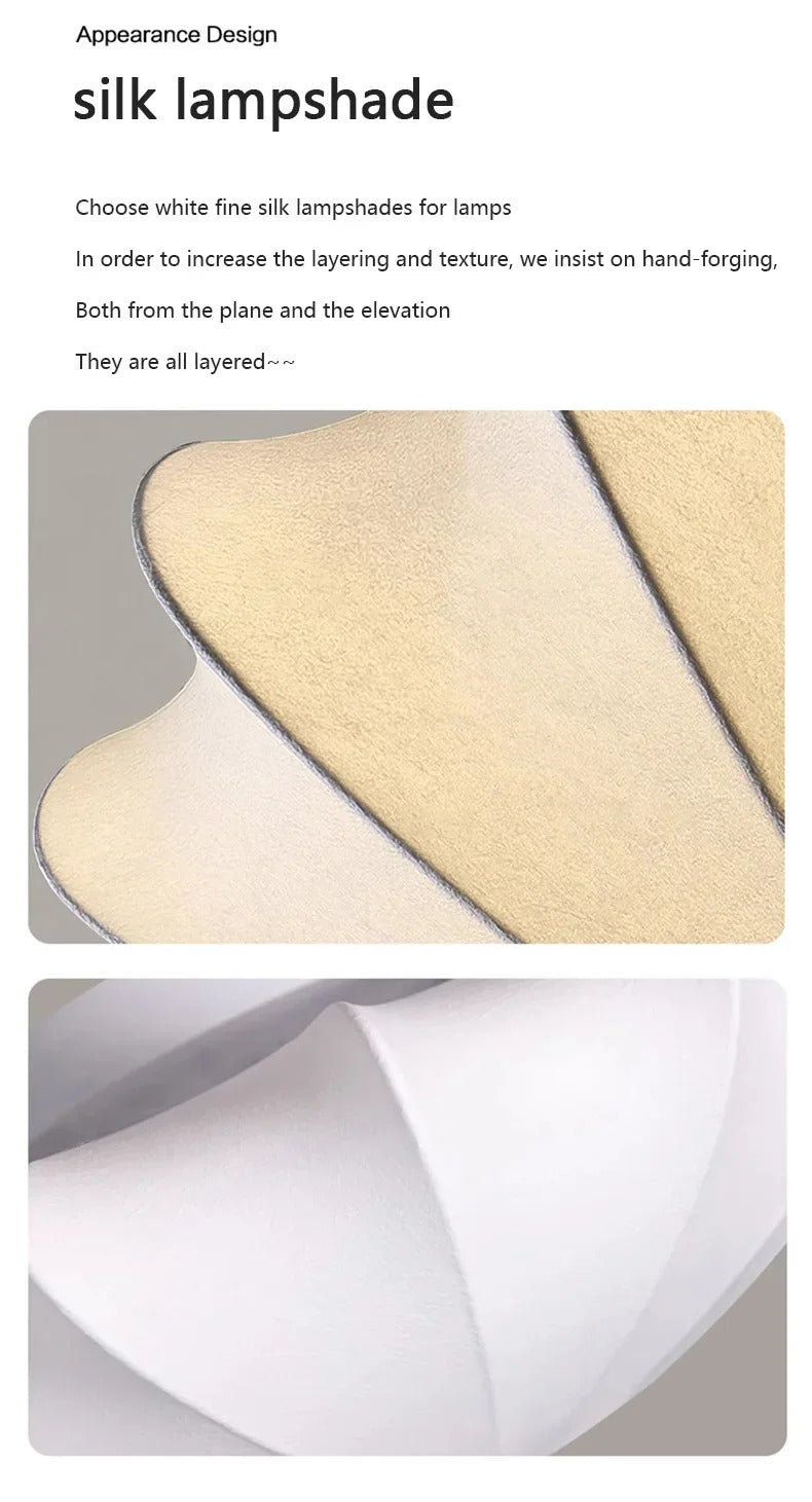 Wabi Sabi Silk Ceiling Lamps Living Room Bar Home Decor Lighting