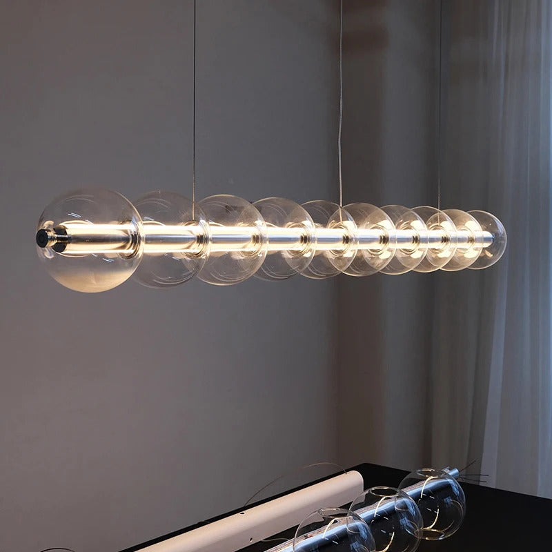 Italian Glass Bubble Pendant Light Dining Room Table Luce Sferica Glass Linear Lights Chandelier for Kitchen Island Bar Counter