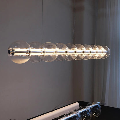 Italian Glass Bubble Pendant Light Dining Room Table Luce Sferica Glass Linear Lights Chandelier for Kitchen Island Bar Counter