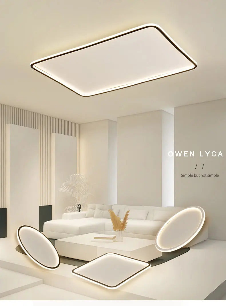 Modern with Remote Control Dimmable Flush Mount Bedroom Living Room Ceiling Light