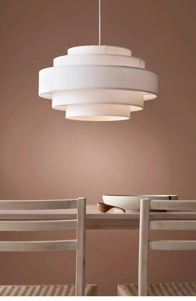 Nordic Fabric Pendant Light Wabi Sabi Led Chandelier