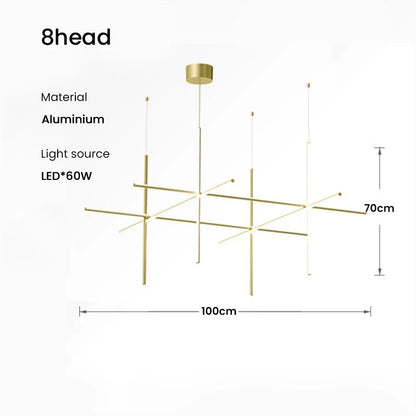 Coordinates Chandelier Modern LED Linear Ceiling Chandelier