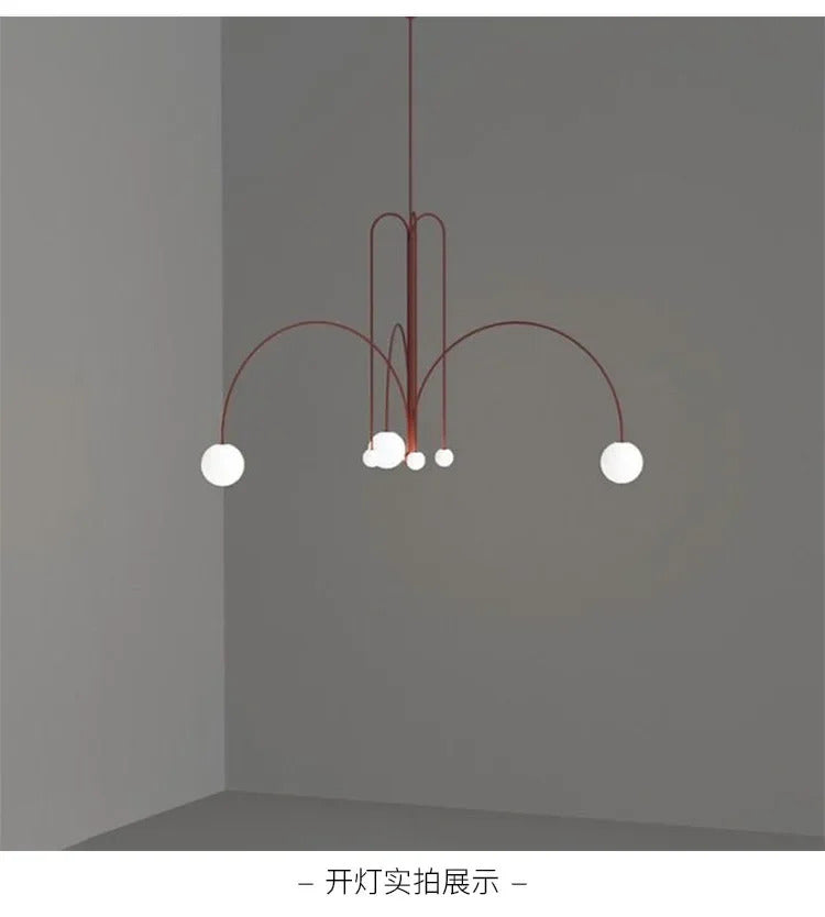 Modern Design Geometric Restaurant chandeliers Glass Ball Nordic Creative Living Room Home Decoration Arched Lighting Fixtures