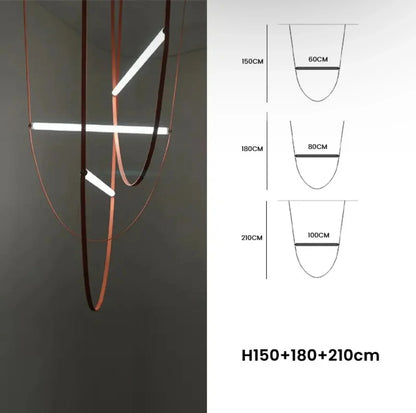 Duplex Leather Chandelier Restaurant staircase chandelier