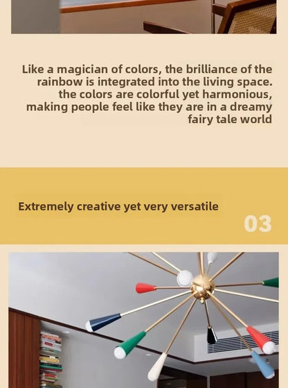 Medieval and Postmodern Memphis Restaurant Chandelier Creative Macaron Bedroom Lighting