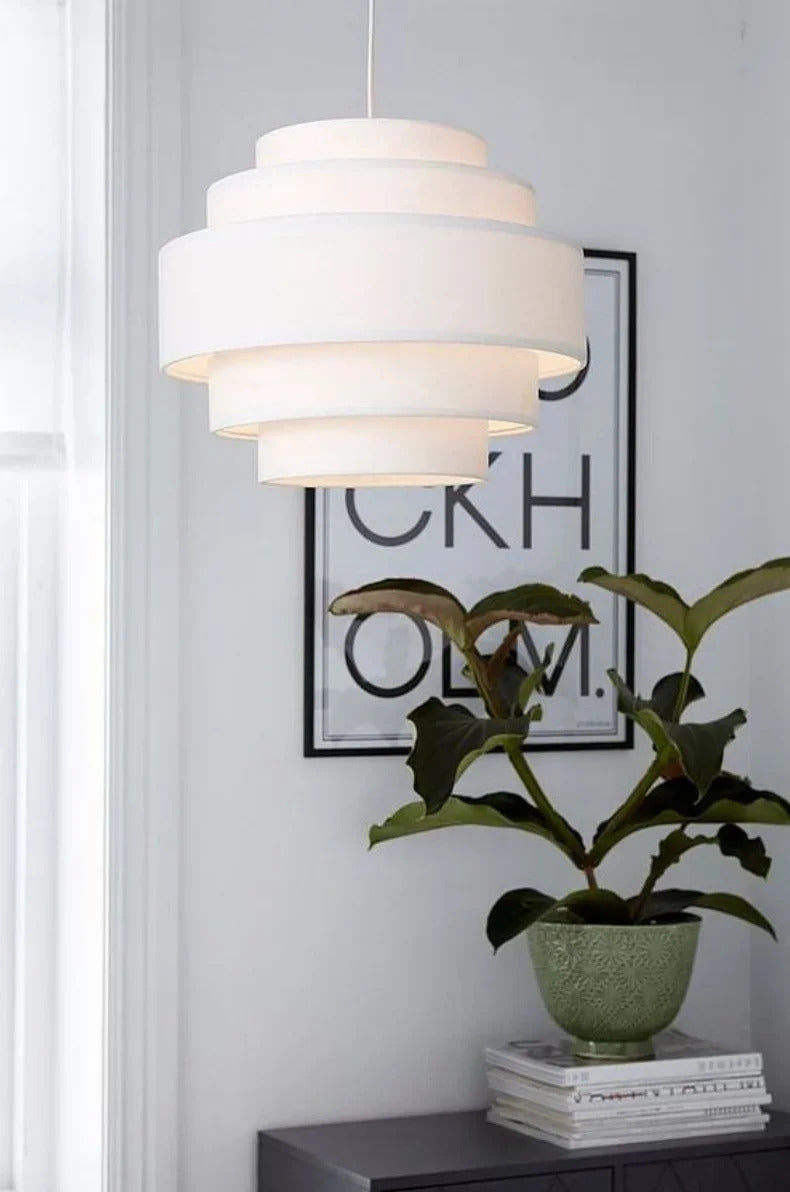 Nordic Fabric Pendant Light Wabi Sabi Led Chandelier