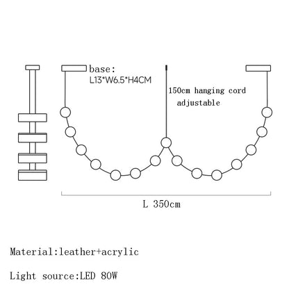 Nordic Leather Chandelier Designer Lighting