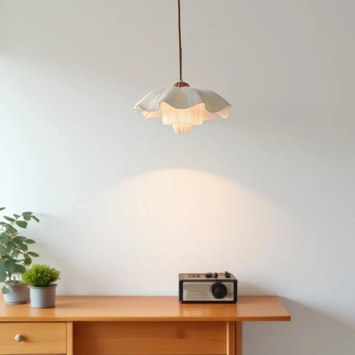 Nordic Petal Shaped French Chandelier Romantic Cream Style Pendant Lamp