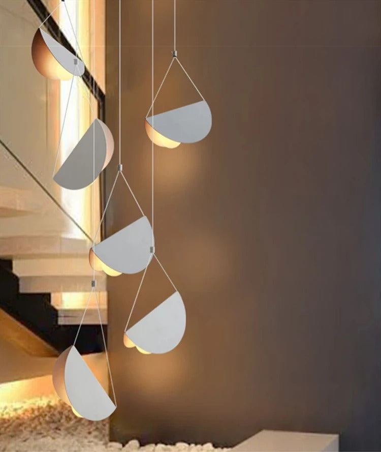 Nordic minimalist pendant light metal fly folded paper LED trumpet lamp