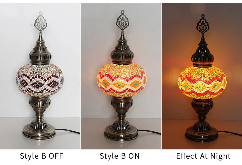 Turkish Mosaic Table Lamp Hand Crafted Decorative Lighting