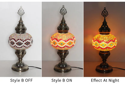 Turkish Mosaic Table Lamp Hand Crafted Decorative Lighting
