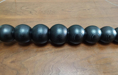 Wooden Beads Long Linear LED Pendant Lights Wabi Sabi wood walnut wood Hanging chandeliers