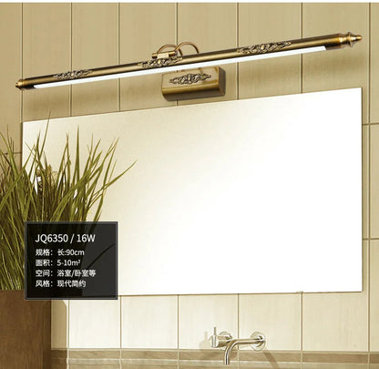 Europe Retro LED Mirror wall lamp Luxury gold bathroom cabinet mirror Headlight