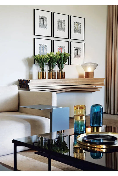 Muffins Table Light Creative Wood Lamp Art Deco amber grey Glass lamp Living Room Restaurant Hotel Bedroom beside Corner Lamp