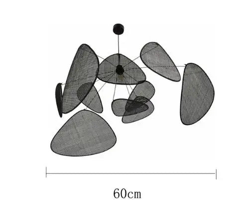 Rattan chandelier Wicker Suspension lamp
