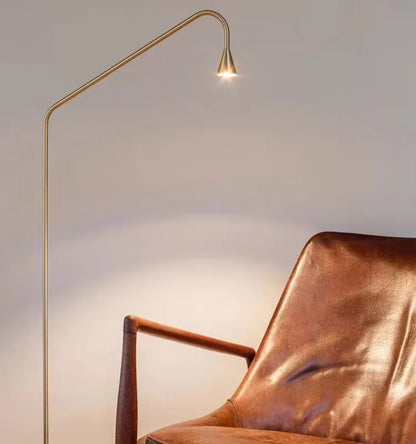Minimalist Bedroom Bedside Floor Lamp Designer Gold Standing Light