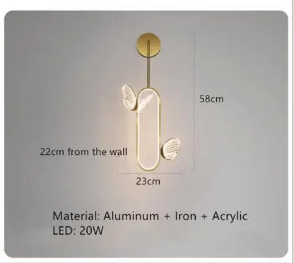 Nordic ring pendant light Acrylic butterfly lights Creative Gold luxury pendant light