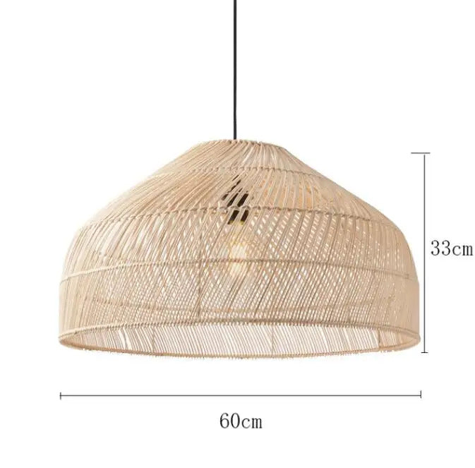 Natural Rattan wicker hanging lamp Chinese Style suspension