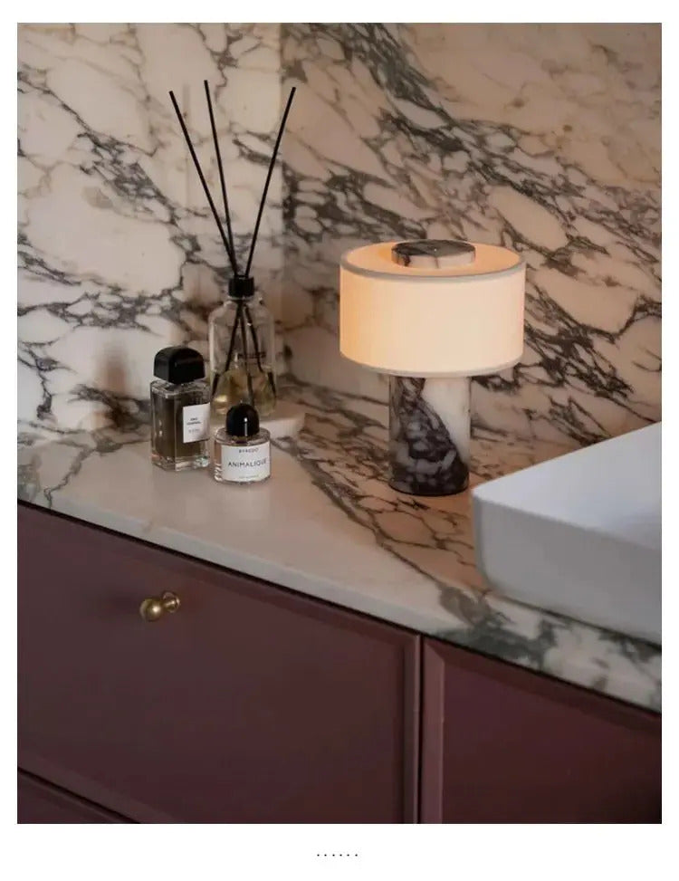 Luxury marble desk lamp with touch switch, USB charging, LED desk lamp, bedroom study, hotel bar, bedside background, coffee sho